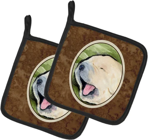Miniatura 208 de Caroline's Treasures SS8617PTHD - Juego de soportes para ollas de cocina resistentes al calor, almohadillas calientes para horno para cocinar, Husky