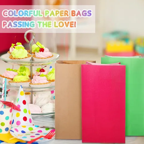 Miniatura 5 de Zhehao 120 bolsas envueltas de color sólido para fiestas, 12 colores, pequeñas bolsas de papel de regalo para cumpleaños, baby shower, boda