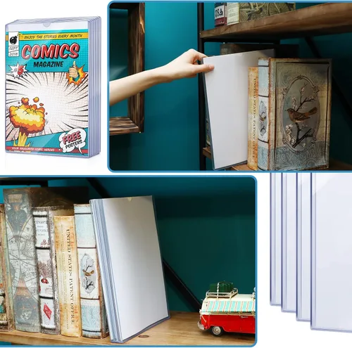 Miniatura 5 de Yexiya 15 fundas para cómics de 7.6 x 10.7 pulgadas, marco duro de PVC para cómics de la Edad de Plata actual, funda transparente de plástico