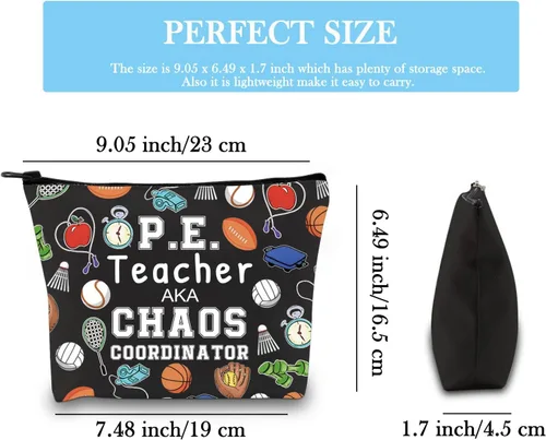 Miniatura 2 de P.E. Teacher Chaos Coordinator - Bolsa con cremallera para educación física, regalo para profesores, gimnasio, regalo para profesores, regalo