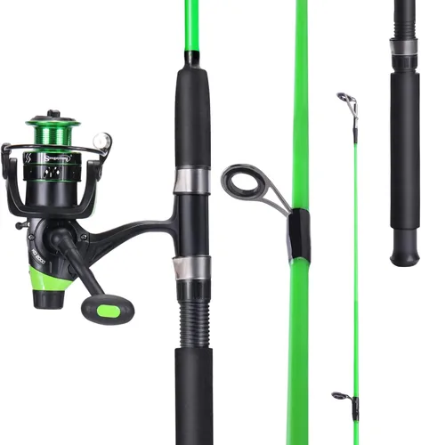 Miniatura 3 de Sougayilang Combo de Caña de Pescar y Carrete para Pesca de Bagre, Combo Giratorio de 2 Piezas, Caña de Pescar Duradera de Grafito y Blancos