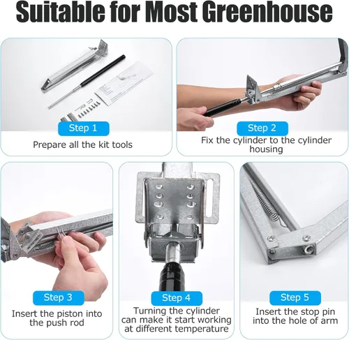 Miniatura 6 de CHANGE MOORE Abridor de ventilación automático para invernadero, abridor de ventana de techo, kit de ventilación automática, herramientas de A: 2