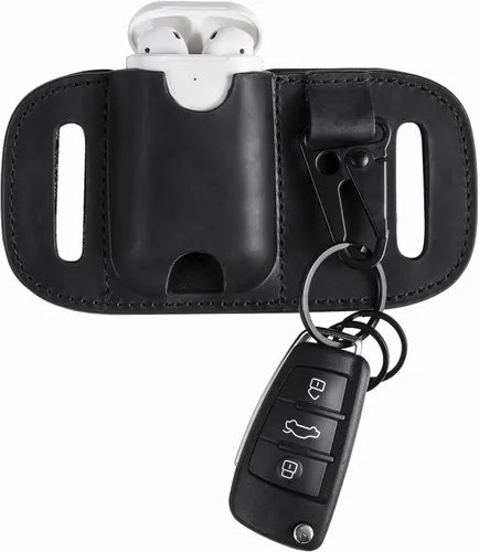 Miniatura 2 de Gentlestache Funda de cuero para Zippo, Funda de cuero Zippo, Funda de cuero para AirPods, Bolsa más ligera para cinturón Negro