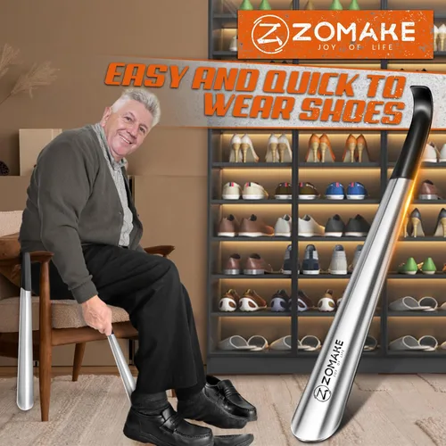 Miniatura 5 de ZOMAKE Calzador de Mango Largo para Personas Mayores Hombres Mujeres, Calzador Largo de Metal para Botas, Ayudador Cuchara de Zapatos de Acero