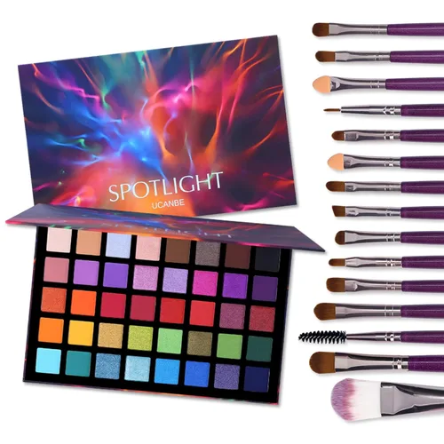 Miniatura 13 de UCANBE Spotlight Paleta de sombra de ojos profesional 40 colores sombra de ojos mate brillo paleta de maquillaje altamente pigmentado colorido polvo