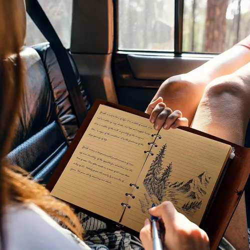 Miniatura 6 de OMEYA Cuaderno de cuero para diario, planificador de diario de escritura recargable, regalos para mujeres, hombres, niñas, hermanas, amigos