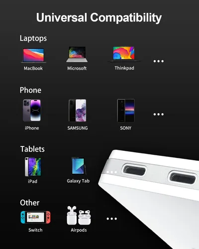 Miniatura 7 de Cargador de pared plano tipo C, bloque de carga de pared USB C plano de 67 W, bloque de carga rápida delgado con enchufe plegable, adaptador