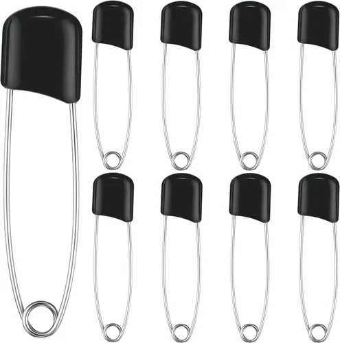 Miniatura 28 de 50 unidades de pines de seguridad para pañales con cabeza de plástico de 5,6 cm, pines de pañal con cierres de bloqueo, acero inoxidable con bolsa