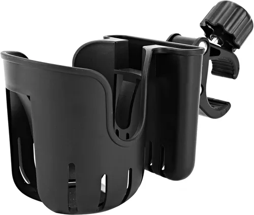 Portavasos para cochecito con soporte para teléfono, portavasos universal 2 en 1 para caminante, silla de ruedas, bicicleta, scooter, se adapta a la