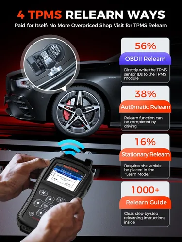 Miniatura 4 de Autel MaxiTPMS TS408S, herramienta de reaprendizaje TPMS 2026 funciona como TS501 PRO TS508WIF MK808S-TS MP900TS, OBD II Pr0gramming para Autel