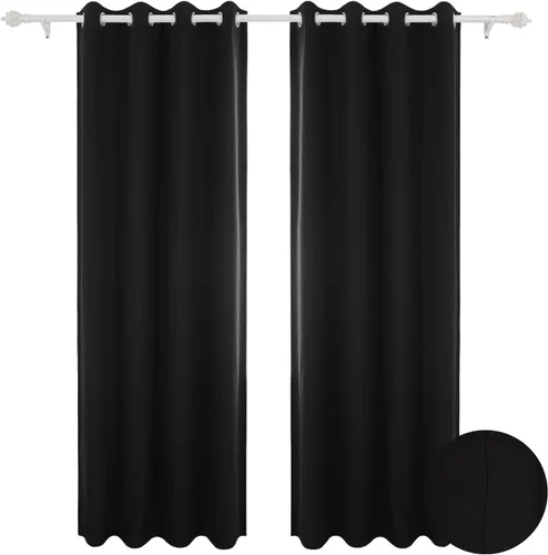 Miniatura 8 de Deconovo Paneles de cortina blackout con ojales en la parte superior, con aislamiento térmico, ahorro de energía, para sala de estar, 42 x 84 Verde