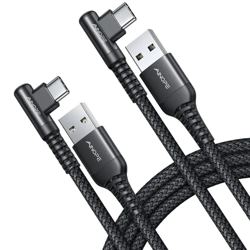Miniatura 19 de AINOPE Cable USB a USB C [2 unidades, 6.6 pies] 3.1A tipo C cargador de carga rápida, cable USB C en ángulo recto para iPhone 17 Carplay, Galaxy Gris