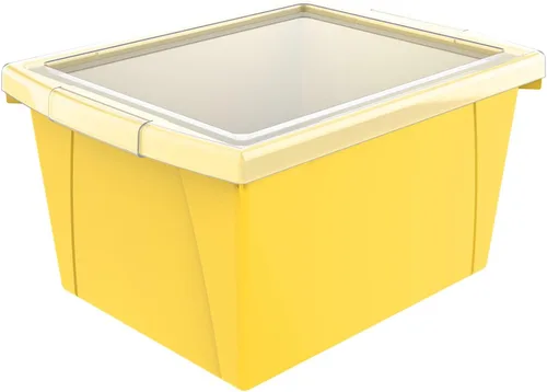 Miniatura 13 de Storex Contenedor de almacenamiento de 4 galones con tapa, organizador de plástico para libros y suministros, azul, paquete de 6 (61412U06C)