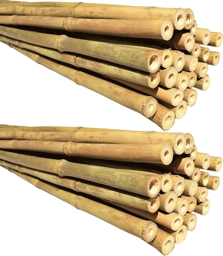 Postes de bambú natural, estacas de jardín ecológicas de 6 pies de largo, diámetro de 5/8 pulgadas (50 unidades)