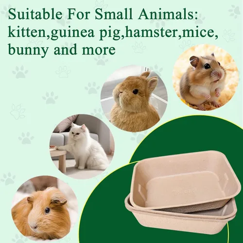 Miniatura 4 de Caja de arena desechable para gatos (3 paquetes con 1 toalla) Bandeja ecológica de papel 100% reciclado para gatos, 16.14 x 11.81 x 3.94 pulgadas