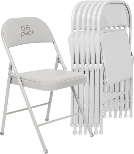 Miniatura 27 de Juego de 4 Sillas Plegables Tapizadas en Negro - Cómodas Sillas Apilables Portátiles para Interior y Exterior, Eventos, Fiestas, Oficina, Boda Negro