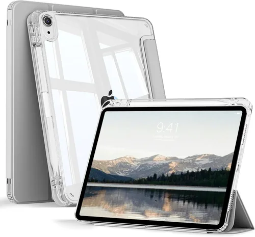 Miniatura 15 de KENKE Funda transparente para iPad Air de 11 pulgadas M3/M2 (2025/2024), iPad Air de 5ª/4ª generación (2022/2020) de 10.9 pulgadas con soporte