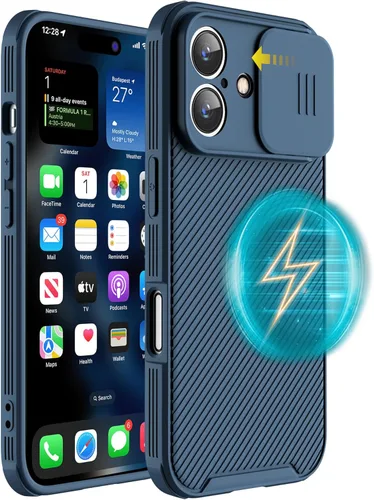 Miniatura 12 de Funda magnética para iPhone 16 Pro Max, funda protectora de cámara para iPhone 16 Pro Max [compatible con carga MagSafe] con cubierta deslizante
