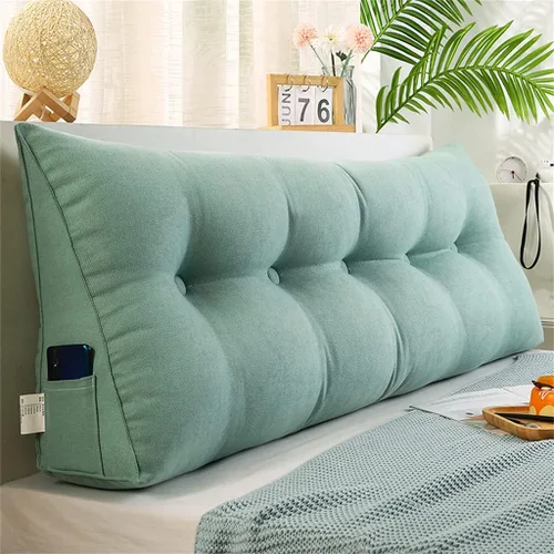 Miniatura 9 de Almohada triangular para cabecero, cojín triangular de color sólido, almohada de cuña de soporte de posicionamiento grande para sofá cama con funda