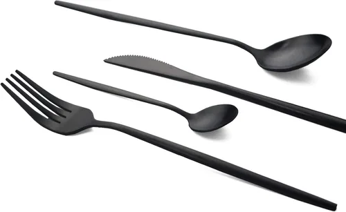 Miniatura 20 de JASHII Juego de cubiertos de acero inoxidable de 24 piezas, juego de cubiertos de servicio para 6, utensilios para cocina, aptos para lavavajillas