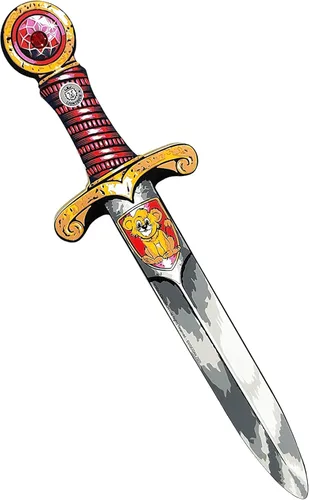 Liontouch - Mini espada de juguete de espuma de león, color rojo | para niños pequeños de 3 a 6 años - 13.8 pulgadas | Daga de bolsillo medieval con