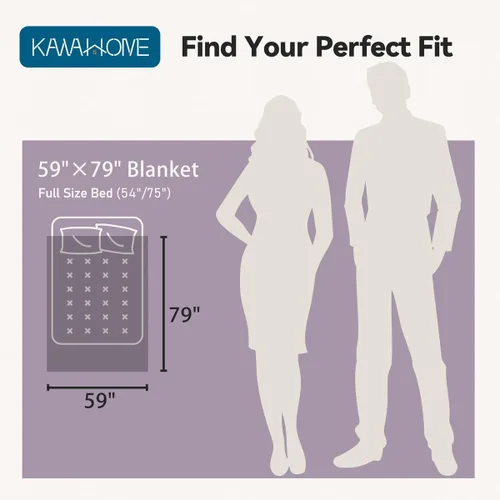 Miniatura 3 de KAWAHOME Manta de piel sintética para cama, ultra suave, cálida, lanuda y esponjosa para sofá, ropa de cama afelpada, acogedora y lujosa