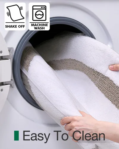 Miniatura 9 de LUMI Alfombra de baño ovalada blanca, 24 x 44 pulgadas, antideslizante, lavable, alfombra de baño suave y absorbente con microfibra de secado rápido