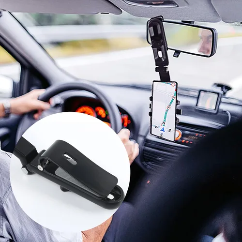 Miniatura 6 de Soporte para teléfono con visera solar, soporte para teléfono para automóvil, giratorio 360° y ajustable, compatible con todos los teléfonos