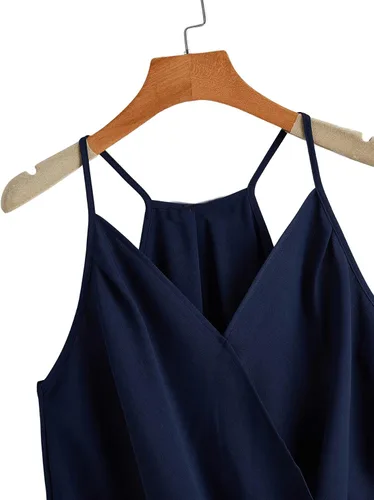 Miniatura 4 de SheIn Paquete de 3 camisetas sin mangas con dobladillo alto y bajo drapeado, para mujer