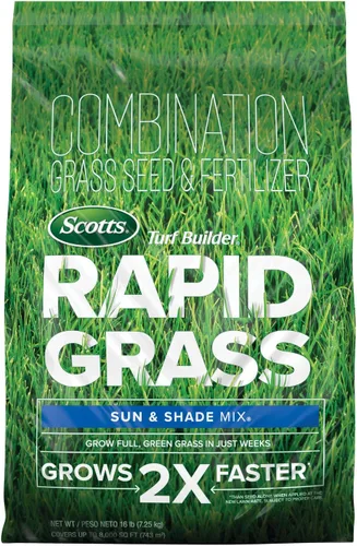 Miniatura 10 de Mezcla de semillas de césped Scotts Turf Builder Rapid Grass Sun & Shade Mix de doble crecimiento rápido para sombra y sol; combinación de semillas