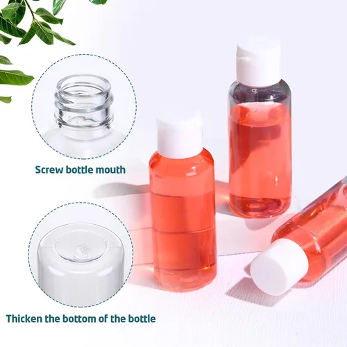 Miniatura 4 de Maxdot 300 botellas vacías de desinfectante de manos de 1.7 onzas/1.7 fl oz, botellas recargables de plástico con tapa abatible, mini recipientes