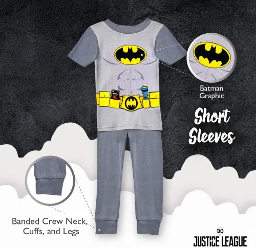 Miniatura 4 de DC Comics Boys' 4-Piece Snug-fit Cotton Pajamas Set