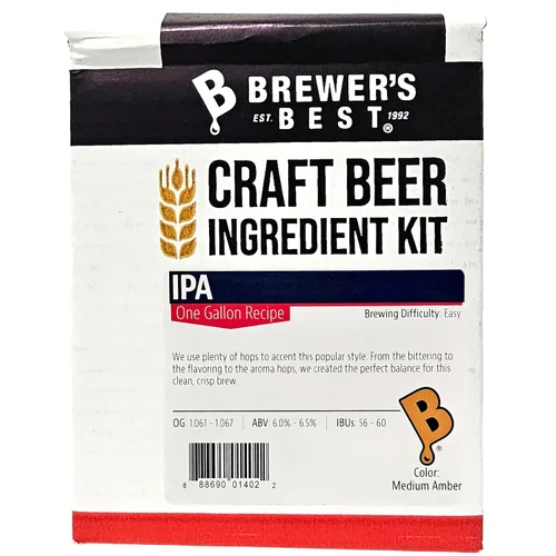 Brewer's Best Kit de ingredientes de cerveza casera de un galón (IPA (India Pale Ale))