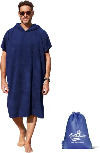 Miniatura 17 de Catalonia Poncho absorbente de surf para hombres y mujeres, poncho de cambio de toalla de secado rápido, poncho de toalla con capucha para adultos