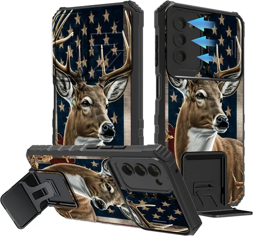 Miniatura 1121 de Funda para Samsung Galaxy S22 Ultra 5G, Galaxy S22 Ultra con cubierta de cámara deslizante, funda resistente de doble capa con función atril Black