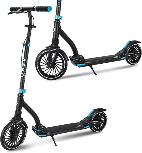 Miniatura 10 de AERO MOBILITY Patinete para niños de 6 años, adolescentes y adultos Ruedas iluminadas, freno de mano, alfombrilla de goma y absorción de impactos