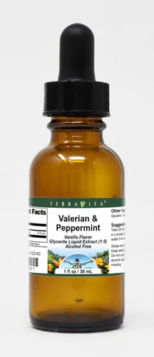 Terravita Extracto líquido de glicerita de valeriana y menta (1:5) - Sabor vainilla (1 oz, ZIN: 523163)