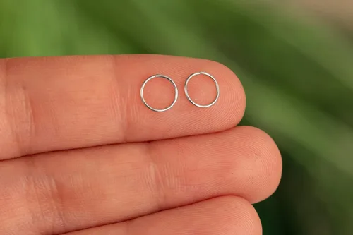 Miniatura 110 de Aretes de aro de oro de plata – Aretes de aro para mujer, dos piezas de aros de plata fina rellenos de oro, aro de hélice, anillo de tragus, aro