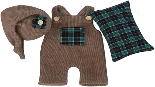 Miniatura 26 de Ropa de Navidad para recién nacido, accesorios para sesión de fotos, ropa de ganchillo, pantalones de sombrero rojo de Papá Noel, accesorios