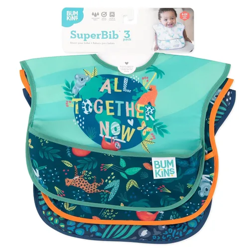 Miniatura 9 de Bumkins Baberos para niña o niño, SuperBib para bebés y niños pequeños de 6 a 24 meses, imprescindibles para comer, alimentar, suministros de C4 All