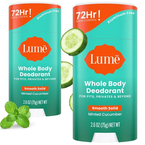 Lume Desodorante para Todo el Cuerpo - Barra Sólida Suave - Control de Olor por 72 Horas - Sin Aluminio, Sin Bicarbonato de Sodio y Seguro para la