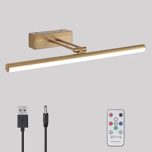 Miniatura 6 de Luz para Cuadros, Luz para Cuadros de 16" con Batería AA, Luz para Marco de Cuadros de Metal Completo, Luces Inalámbricas para Cuadros con Control