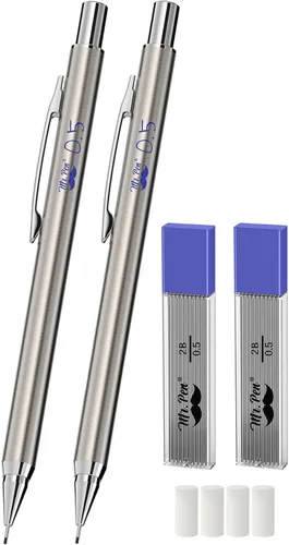 Miniatura 10 de Mr. Pen - Lápices mecánicos de metal, 0.035 in, paquete de 2, lápiz de plomo, lápiz mecánico de metal, lápiz mecánico, lápices mecánicos, lápices