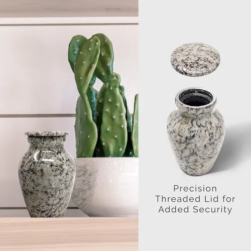 Miniatura 5 de Urna pequeña de recuerdo para cenizas humanas de 3 pulgadas, elegante acabado de mármol, mini urna de cremación para compartir, conmemorativa