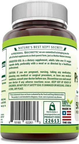 Miniatura 3 de Herbal Secrets Suplemento de cáscara de psyllium 500 mg por porción 500 cápsulas vegetales Sin OMG Sin gluten Fabricado en Estados Unidos