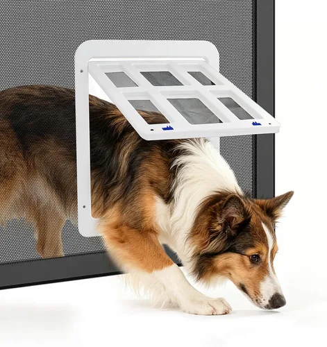 Miniatura 9 de Puerta mosquitera para puerta mosquitera con cierre automático magnético, pestañas dobles bloqueables, puerta mosquitera para perros, fácil acceso