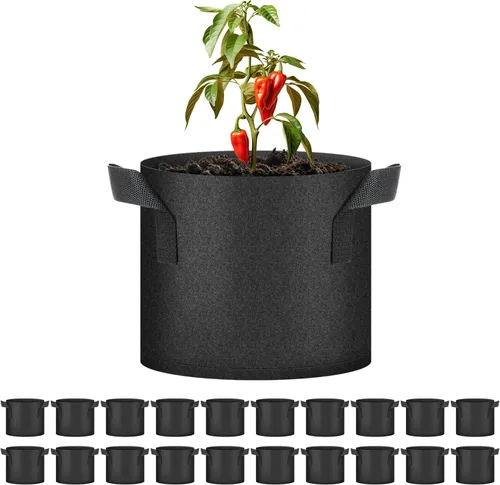 Miniatura 18 de HealSmart Paquete de 10 bolsas de cultivo de plantas de 3 galones, macetas plantadoras de tomate con asas, tela no tejida de aireación, maceta