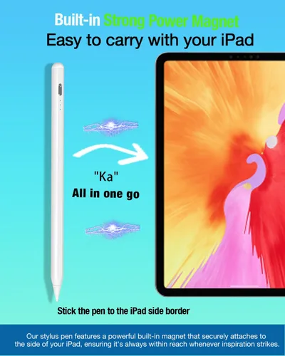 Miniatura 4 de Lápiz óptico para iPad con rechazo de palma y carga rápida compatible con Apple iPad Pro (2018-2022), iPad Air 3/4/5, iPad10/9/8/7/6, iPad Mini 5/6
