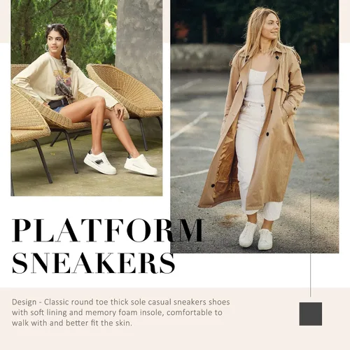 Miniatura 3 de Jeossy Tenis de moda con plataforma 8028 para mujer, zapatos casuales con cordones y soporte de arco