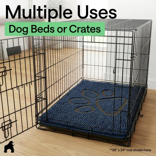 Miniatura 8 de GORILLA GRIP Soakstopper - Tapete ultra absorbente y antideslizante para las patas sucias de los perros, lavable a máquina, para cama y puerta